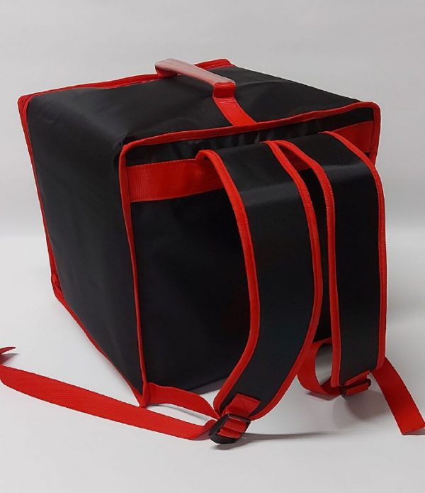 Zaino Termico  semi rigido porta pizze Nero/Rosso da 8 cartoni - immagine 4