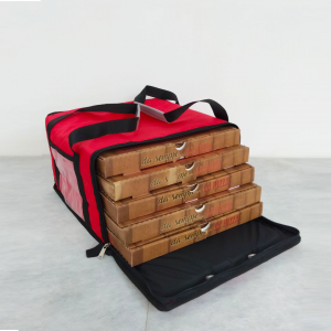 Borsa  Termica Porta Pizza  Rossa/Nero (per 5 cartoni)