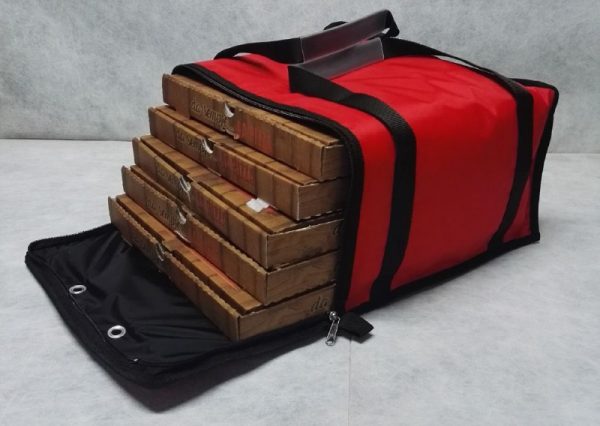 Borsa  Termica Porta Pizza  Rossa/Nero (per 5 cartoni) - immagine 6