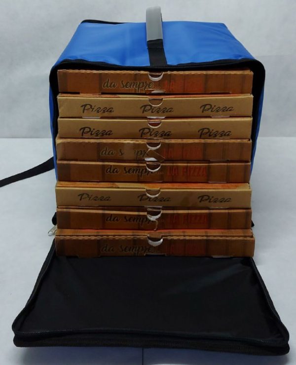 Zaino Termico semi rigido porta pizze Azzurro/Nero da 8 cartoni - immagine 3