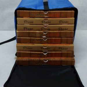 Zaino Termico semi rigido porta pizze Azzurro/Nero da 8 cartoni