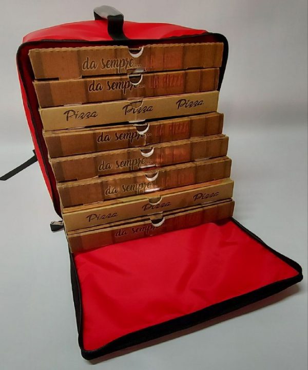 Zaino Termico semi rigido porta pizze Rosso/Nero da 8 cartoni - immagine 4