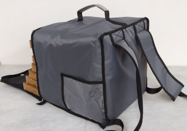 Zaino Termico semi rigido porta pizze Grigio /Nero da 8 cartoni - immagine 5
