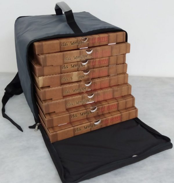 Zaino Termico semi rigido porta pizze Grigio /Nero da 8 cartoni - immagine 3