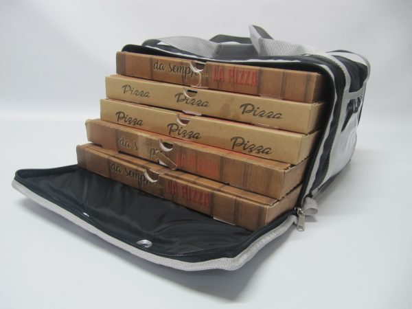 Borsa  Termica Porta Pizza  Nera/Grigio (per 5 cartoni) - immagine 7
