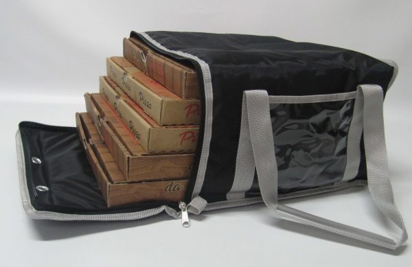 Borsa  Termica Porta Pizza  Nera/Grigio (per 5 cartoni) - immagine 8