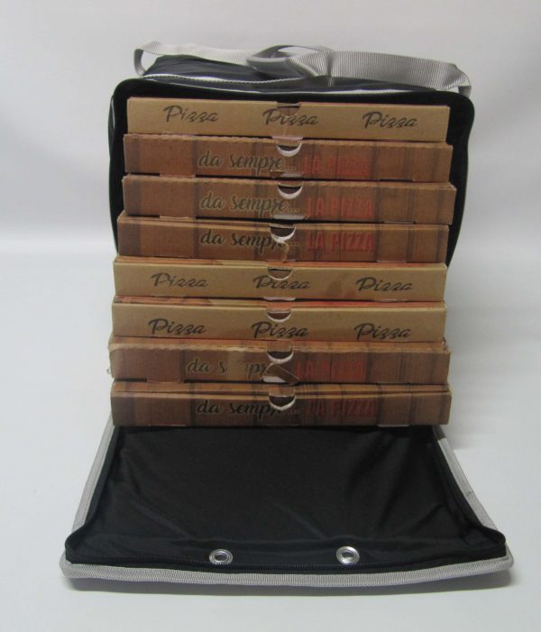 Borsa  Termica Porta Pizza  Nera/Grigio (per 8 cartoni) - immagine 4