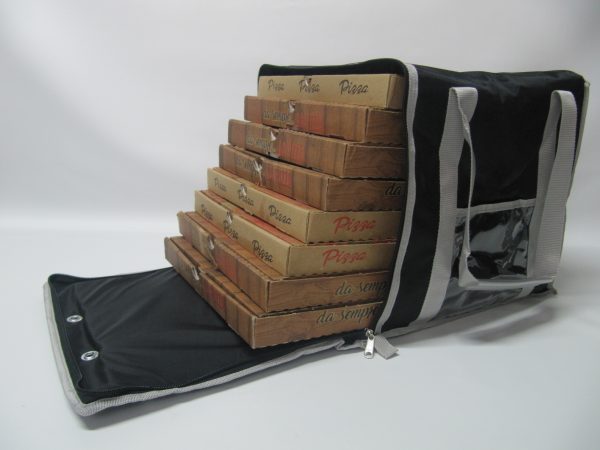 Borsa  Termica Porta Pizza  Nera/Grigio (per 8 cartoni) - immagine 5