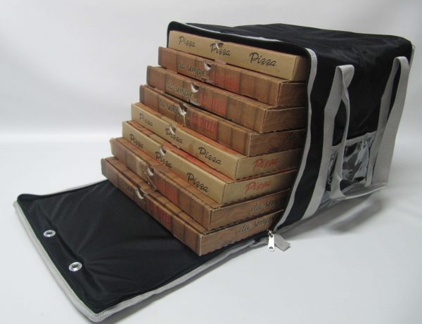 Borsa  Termica Porta Pizza  Nera/Grigio (per 8 cartoni) - immagine 6