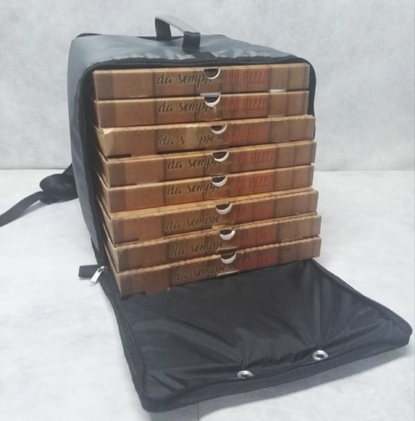 Zaino Termico semi rigido porta pizze Grigio /Nero da 8 cartoni - immagine 7