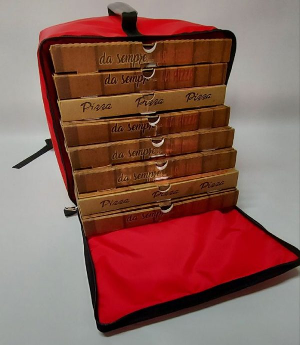 Zaino Termico semi rigido porta pizze Rosso/Nero da 8 cartoni - immagine 9