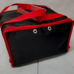 Borsa  Termica Porta Pizza  Nera/Rosso (per 5 cartoni)